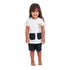 Girls summer pajama set Giraffe t-shirt + Black shorts